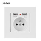 16A White French Standard Switch Socket Panel French Double With Usb+Type C European Socket Concealed Type 86 thumbnail 6