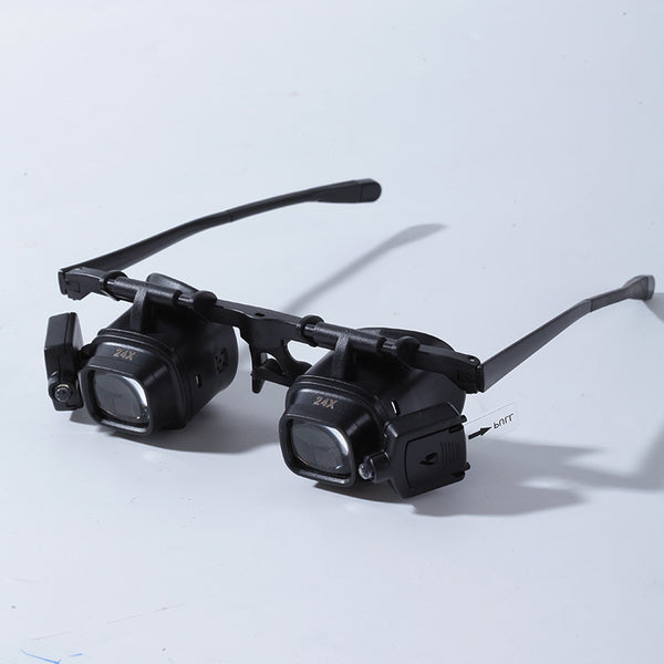 24X Headband Magnifier Glasses — LED Light for Precision Work