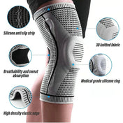 Sports Knee Pads, Silicone Anti-Slip Running, Basketball, Football, Volleyball, Cycling, Running Leg Pads, Anti-Collision Nylon Fitness Protective Gear