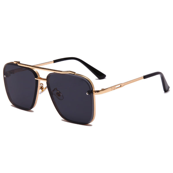 Metal Double-Bridge Sunglasses — Trendy Driving Shades