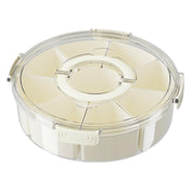 Nine-compartment Rotatable Kitchen Sealed Spice Storage Box With Handle Transparent Dried Fruit Snack Tray Refrigerator Fresh-keeping Box