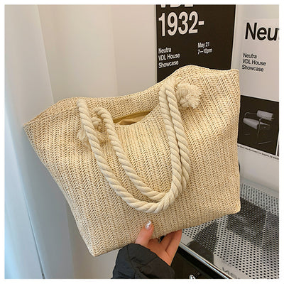 Fashion Straw Woven Bag Large Capacity Shoulder Tote Bag Fresh Style Underarm Woven Handbag For Women