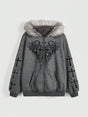 Women's Hooded Cardigan Jacket — Fur Collar Sweatshirt