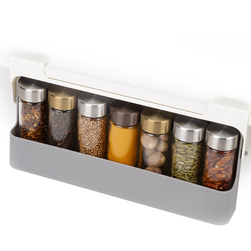 Plastic Condiment Bottle Storage Rack Kitchen Hanging Spice Rack Household Punch-free