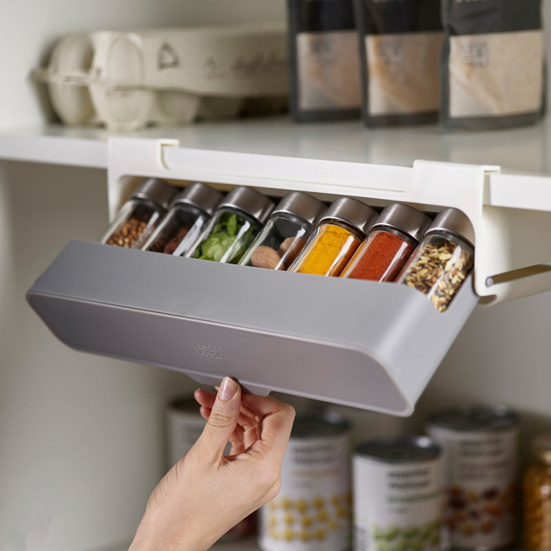 Plastic Condiment Bottle Storage Rack Kitchen Hanging Spice Rack Household Punch-free
