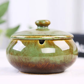 Ashtray Ceramic Fashion With Lid Creative Leisure Hall Windproof Practical Personality Office Trendy Large Ashtray