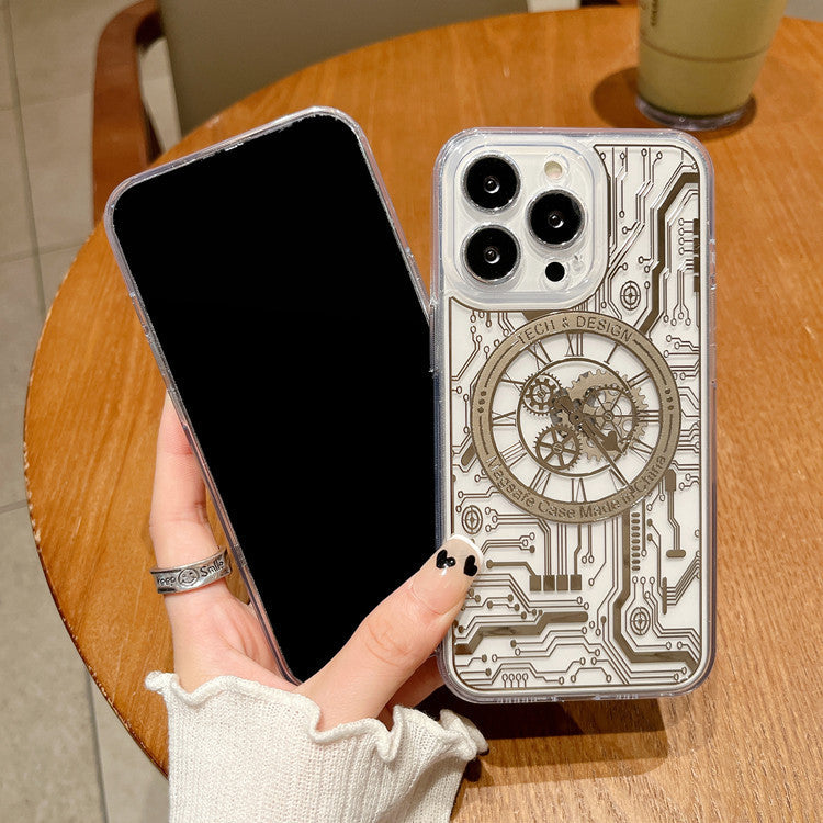 Trendy Laser Engraving Mechanical iPhone Case for iPhone 11, 11 pro, 12