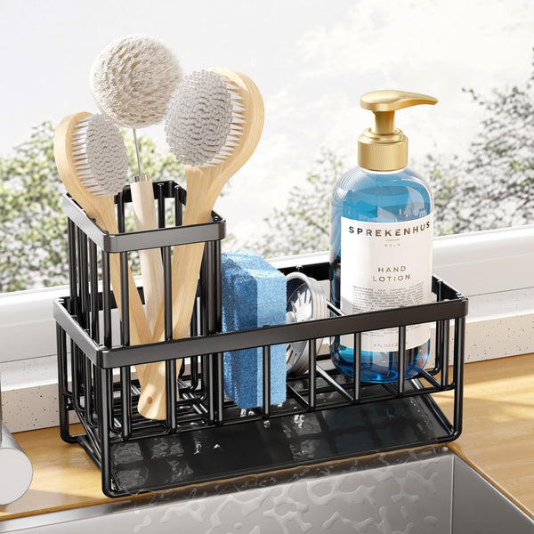 No-Drill Kitchen Countertop Rack — Chopstick & Sponge Organizer