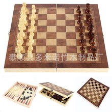 Foldable 3-in-1 Wooden Chess Set — Multi-Game Board
