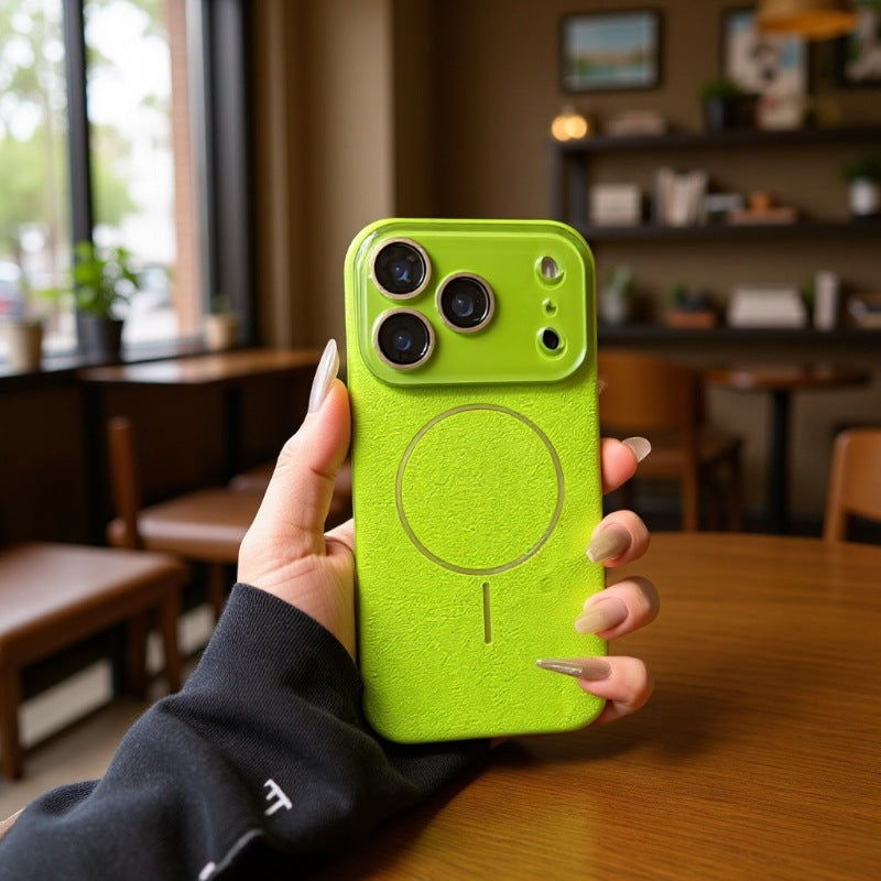 Suitable For IPhone 17 Pro Max Phone Case With Lychee Pattern, Magnetic Suction, Skin-Like Feel, Anti-Drop, Full Coverage, Protective Cover For IPhone 16/15