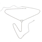 New Full Rhinestone Love Shape Rhinestone Waist Chain Ladies Temperament Fashion Super Flash Crystal Body Chain