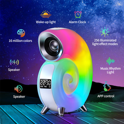 Conch Lamp Ai Voice Smart Bluetooth Speaker Colorful Ambient Light App Control Built-In White Noise Ai Voice Control