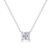 Square Moissanite Necklace — S925 Silver Collarbone Chain
