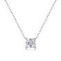 Square Moissanite Necklace — S925 Silver Collarbone Chain