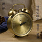 Antique Brass Mechanical Alarm Clock — Classic Ticking Clock