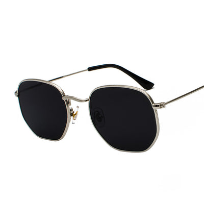 New Fashion Metal Glasses Men's Literary Style Sunglasses Women's Harajuku Stylish Asymmetrical Sunglasses 7006