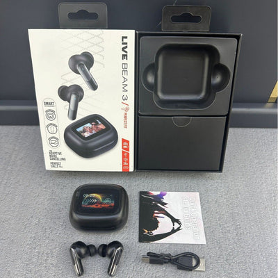 LIVE BEAM3 Cross-border Wireless TWS Bluetooth Headset Dual-mic Noise Reduction ANC Heavy Bass Call Multi-function