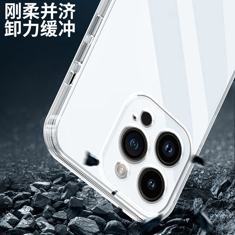 For Apple 15 Mobile Phone Case IPhone14plus Transparent 13promax Silicone 12mini Protection 16 Sets Xr