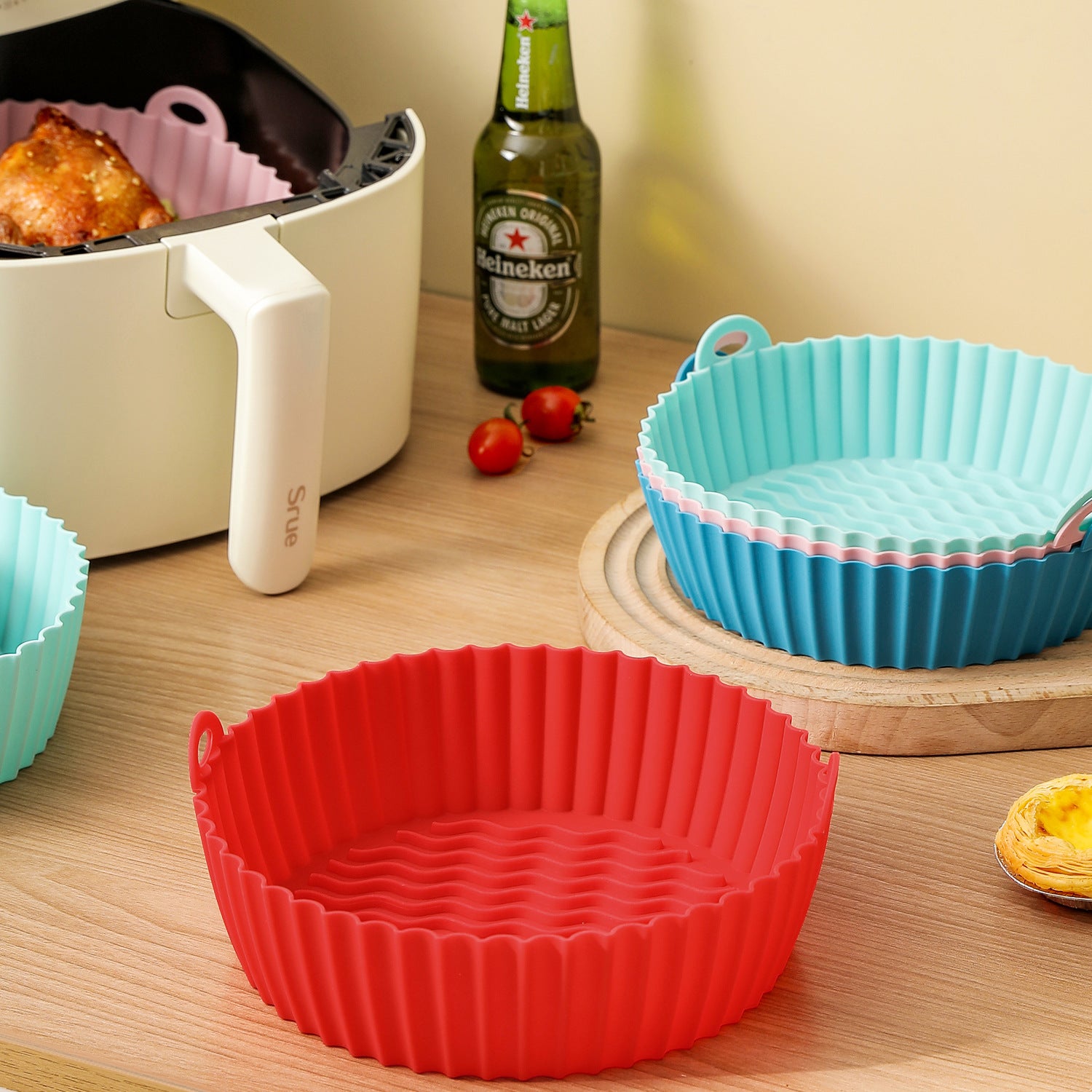 Air Fryer Silicone Baking Pan Air Fryer Tray
