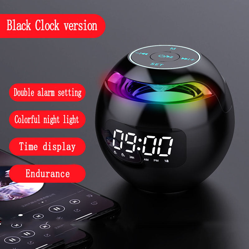Ball-Shaped Alarm Clock Speaker — Mini Bluetooth Subwoofer