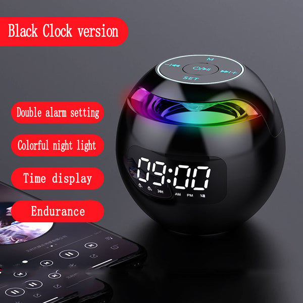 Ball-Shaped Alarm Clock Speaker — Mini Bluetooth Subwoofer